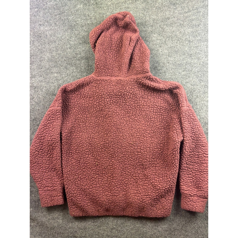 prAna Sherpa Fleece Pullover Hoodie Womens Size M Pink Half Zip Kangaroo Pocket - Picture 8 of 8